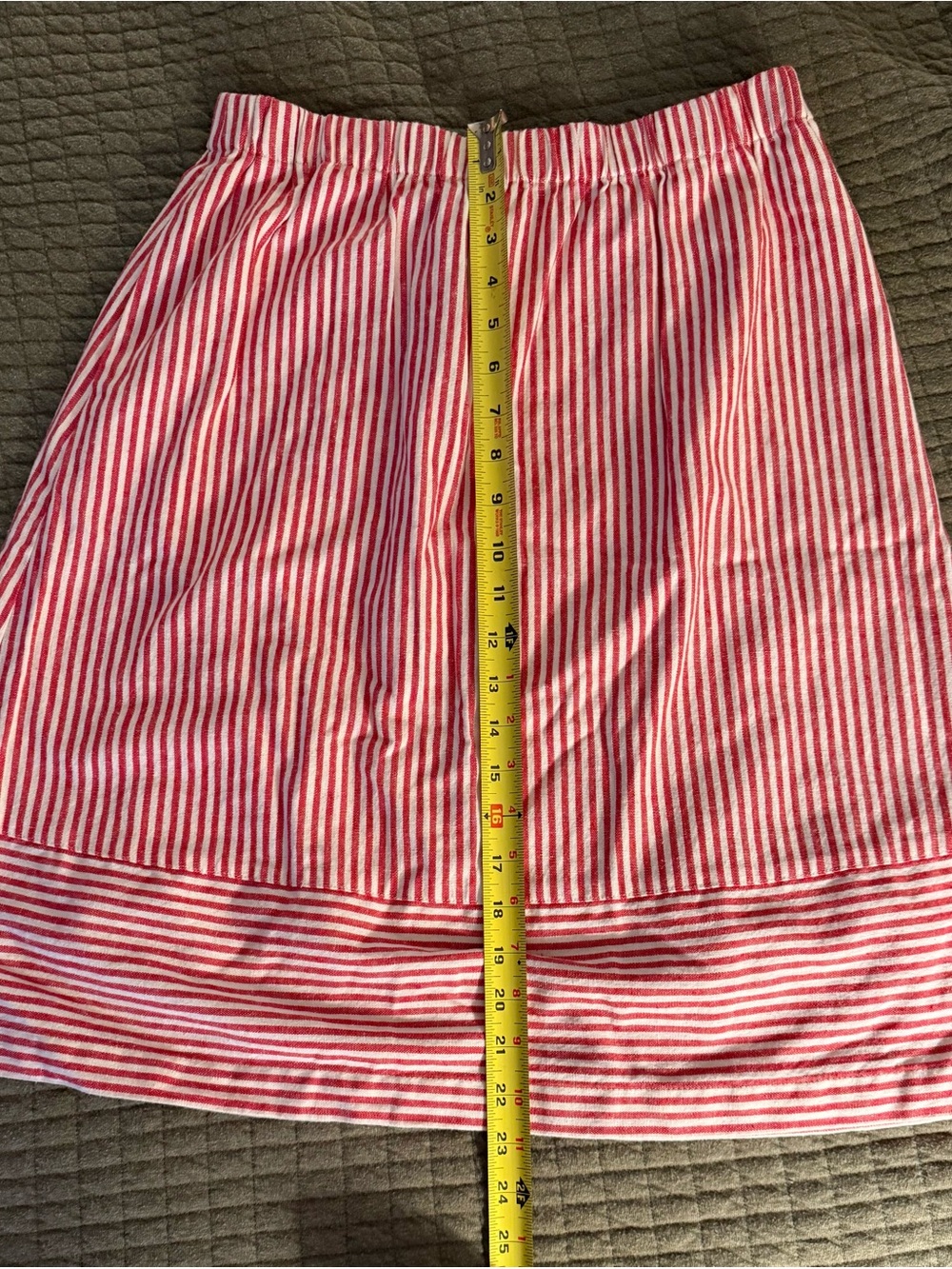 J. Crew Factory Striped Red and White Midi Skirt - Picture 4 of 6